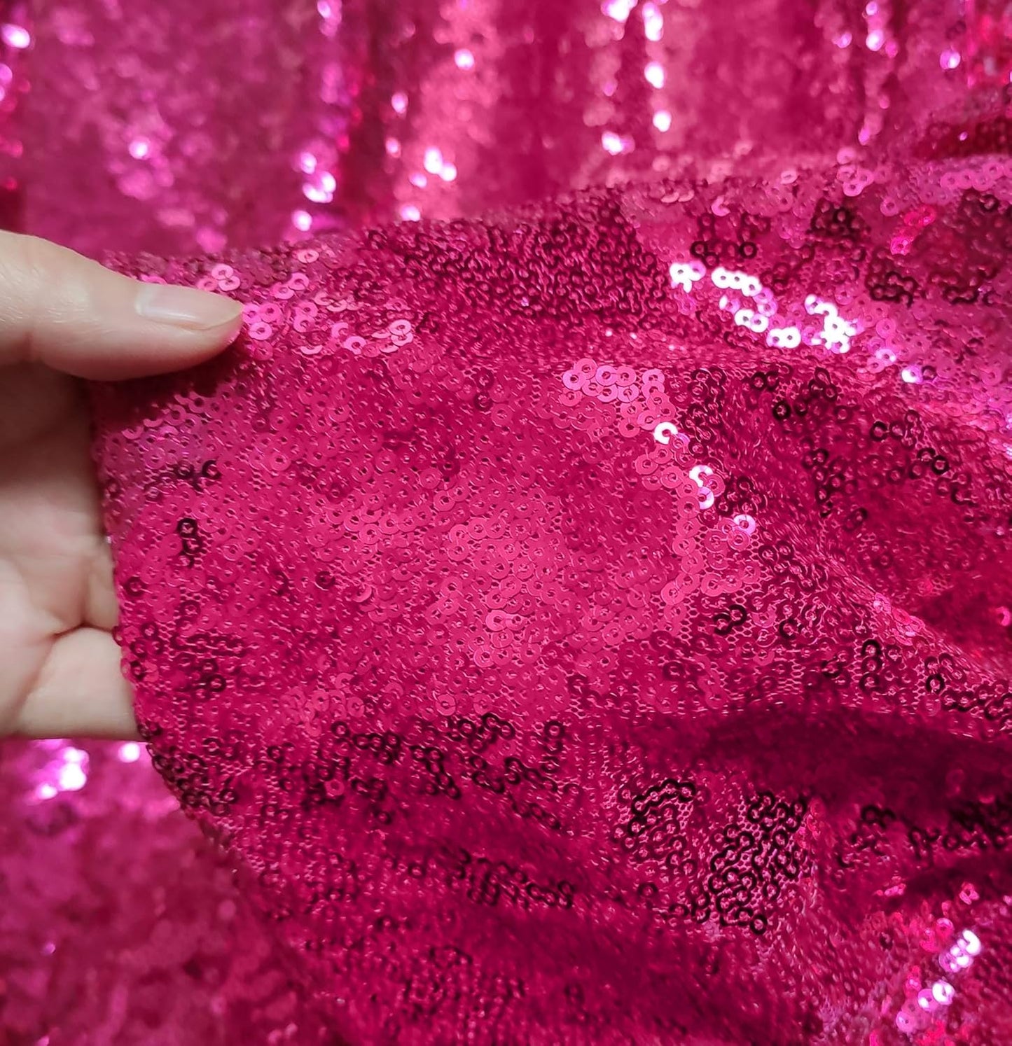 Poise3EHome 6FT x 8FT Sequin Photography Backdrop Curtain for Party Decoration, Hot Pink