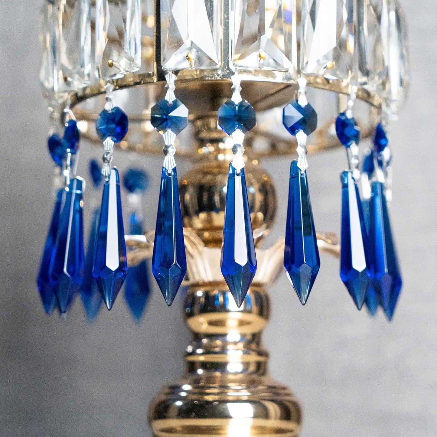 HDCRYSTALGIFTS 25pcs Blue Chandelier Crystals Replacement Chandelier Icicle Crystal Prisms Crystal Drop Prisms