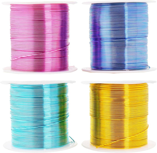 Mandala Crafts 22 Gauge Anodized Aluminum Craft Wire for Jewelry Making - 400 FT Colored Flexible Pastel Wire - Bendable for Bonsai Armature Crafting Sculpting
