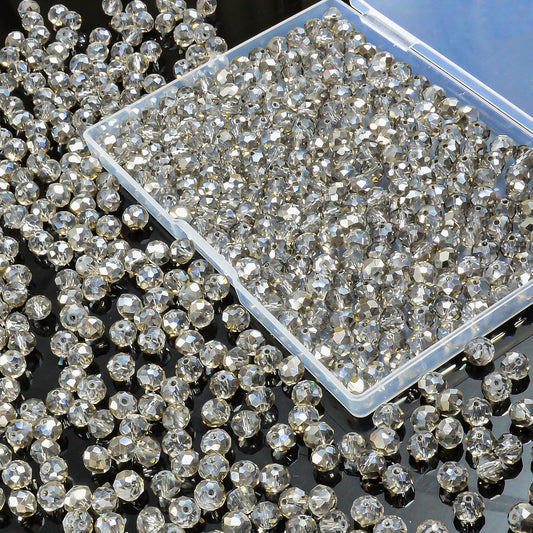 460Pcs 8mm Crystal Glass Beads for Jewelry Making Beads for Bracelets Necklace Pendants Making Supplies(Gray)