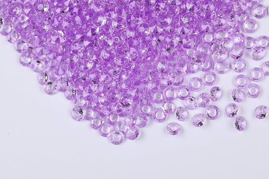 2000pcs/ Pack Wedding Table Acrylic Diamond Scatter Crystals Confetti Acrylic Gems Vase Fillers Rhinestones for Wedding, Bridal Shower, Vase Beads Decorations (8mm, Light Purple)