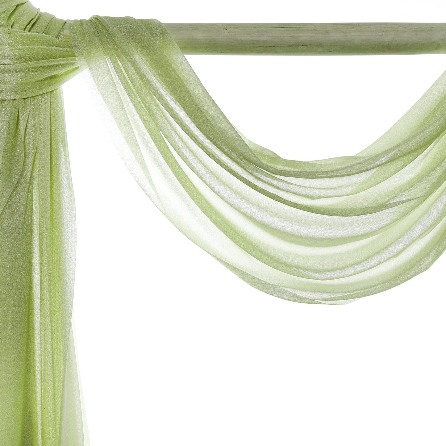 VDS Pack of 1 Panel (30 Inch X 50 Feet) Wedding Arch Draping Fabric Sheer Chiffon Fabric Drapery for Wedding Ceremony Reception Swag Backdrop Canopy Chuppah ARBO Altars Decoration (Sage Green)