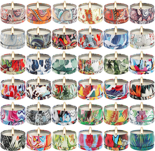 36-Pack Scented Candles Gift Set – 2.5oz Long-Lasting Soy Wax Candles with Essential Oils | Aromatherapy for Relaxation, Stress Relief & Sleep | Home Decor, Gifts for Women, Mom, Wife, Friends