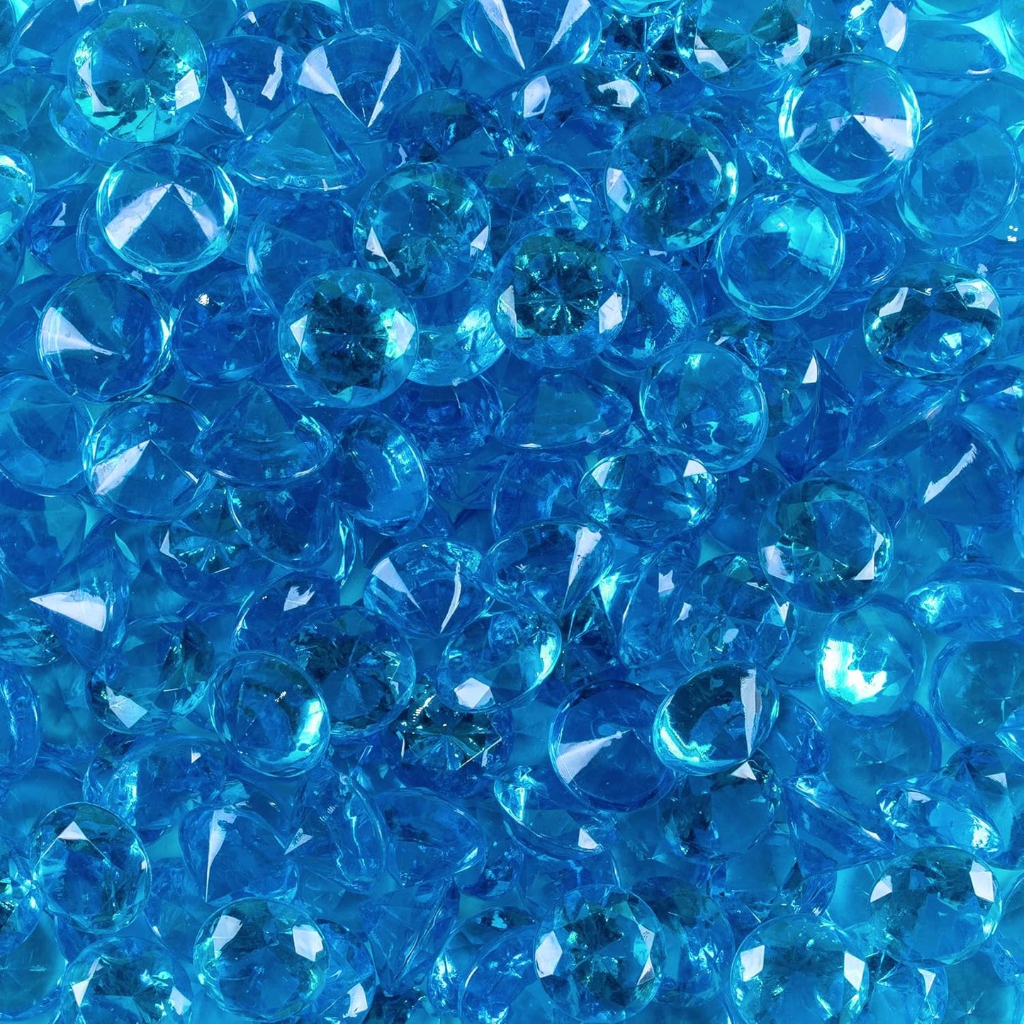 Super Z Outlet Acrylic Color Faux Round Diamond Crystals Treasure Gems for Table Scatters, Vase Fillers, Event, Wedding, Birthday Decoration Favor, Arts & Crafts (1 Pound, 240 Pieces) (Turquoise)