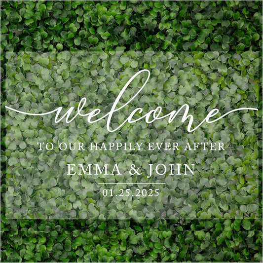 Andaz Press Custom Large Wedding Acrylic Sign, 16 x 24 Inches, Happily Ever After, Personalized Sign, Welcome Sign For Modern Wedding Theme Wedding Decorations