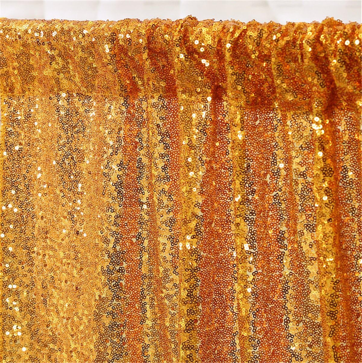 Eternal Beauty Yellow Gold Sequin Backdrop, 7x7 Ft Glitter Background Curtains for Shimmer Photography Party Wedding Birthday Back Drop Decor