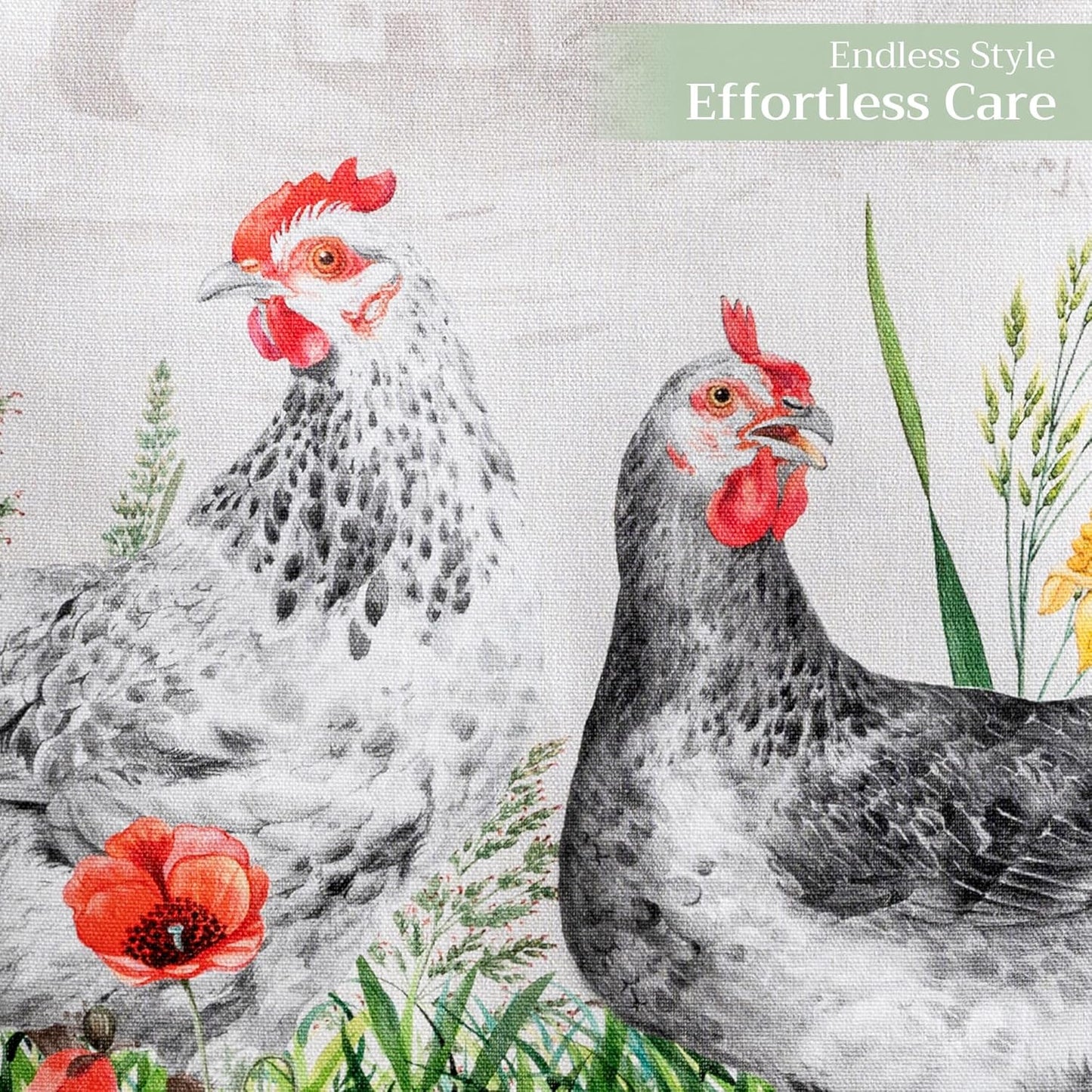 Maison d' Hermine Table Runner 100% Cotton Single Layer Table Runners 108 inches Long Decorative for Home Kitchen Dining Party Wedding Bridal Shower Spring Summer (Basse Cour, 14.50" x 108")