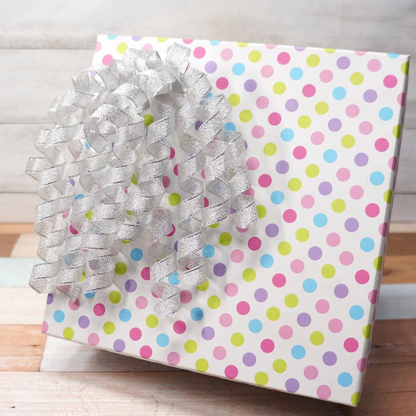 CT CRAFT LLC Silver Metallic Curly Ribbon Bow 6" Long x 6 Counts Gift Wrapping Pre-Tied Self-Adhesive Tab for Birthday Present Box Wine Bottle Baby Shower Party Christmas Hanukah