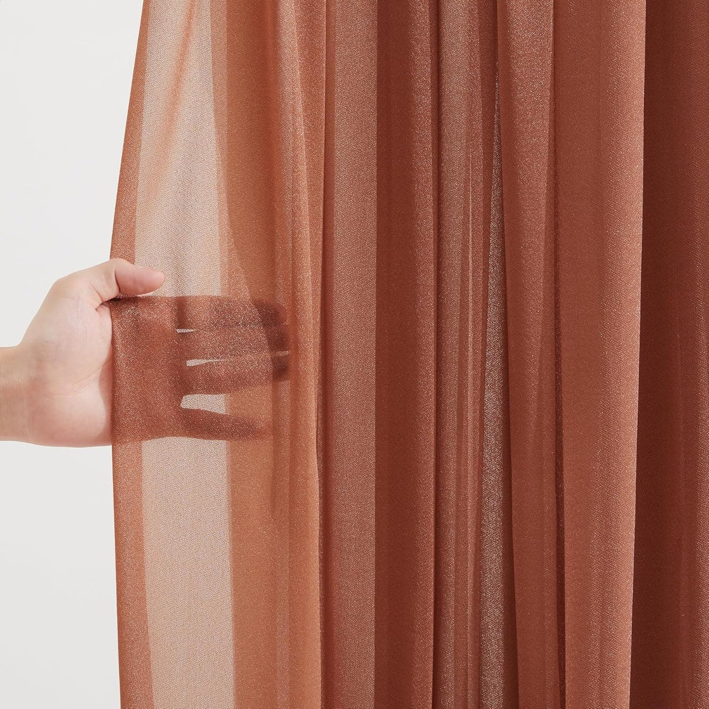 Terracotta Wedding Arch Draping Fabric 2 Panels 30'' x 20FT Terracotta Drapes Sheer Fabric Backdrop Arch Draping Fabrics for Wedding Ceremony Birthday Party Bridal Shower Decoration