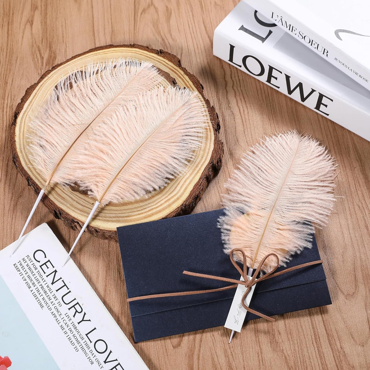 SOGUGOM Light Salmon Ostrich Feathers - 30PCS 6-8 inch Small Ostrich Feathers Kit for Wedding Decorations, Hats and DIY Projects(Light Salmon)