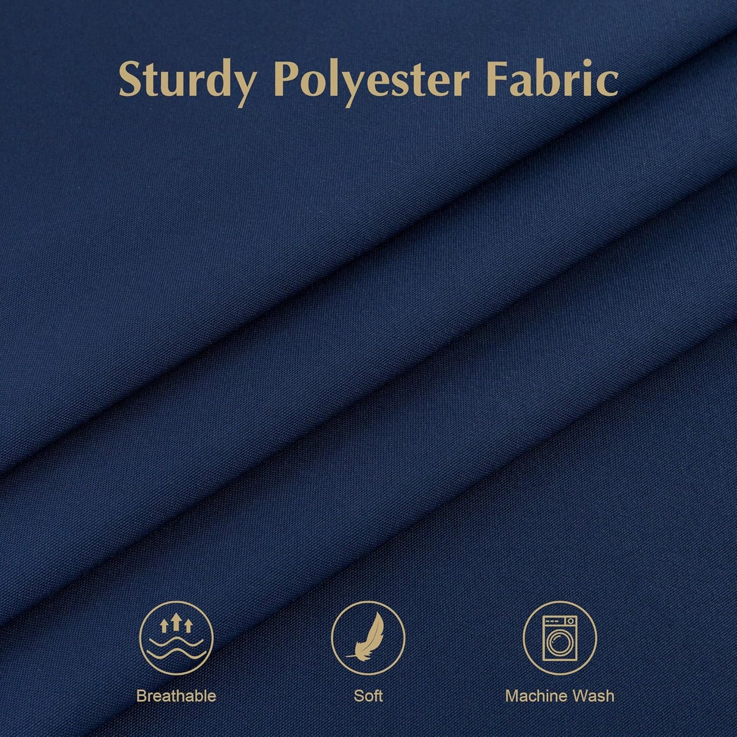 2 Pack Square Table Cloth 52X52 Inch Navy Washable Fabric Tablecloth Polyester Solid Dining Table Cover for Birthday Party Dinner Holiday Outdoor Indoor