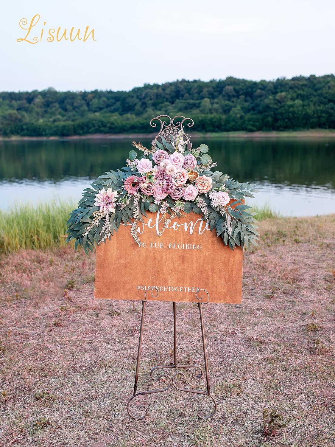 Wedding Arch Flowers, Artificial Flowers for Decoration, Large Flower Swag for Boho Styles Wedding Ceremony Floral Decor - Pack of 2