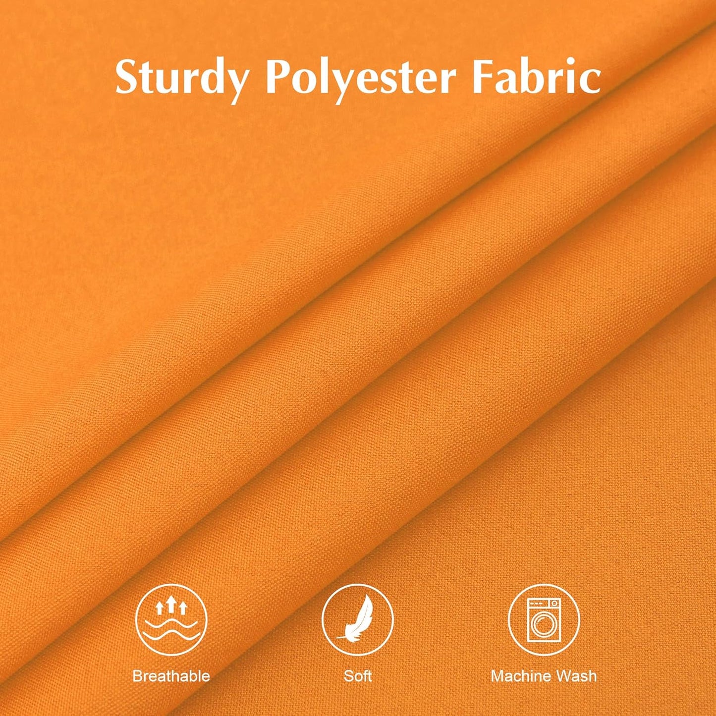2 Pack Square Table Cloth 60X60 Inch Orange Washable Fabric Tablecloth Polyester Solid Dining Table Cover for Birthday Party Dinner Holiday Outdoor Indoor