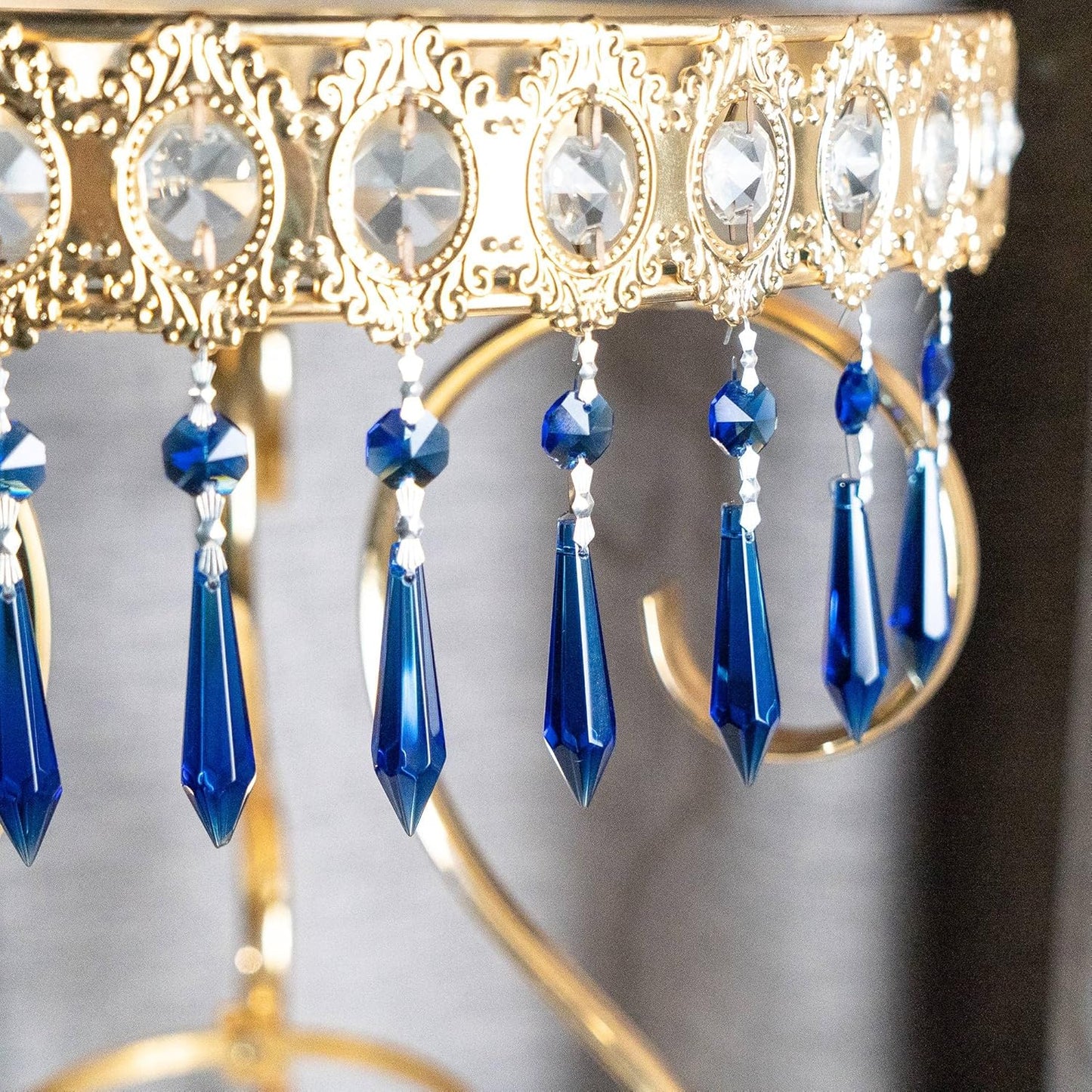 HDCRYSTALGIFTS 25pcs Blue Chandelier Crystals Replacement Chandelier Icicle Crystal Prisms Crystal Drop Prisms