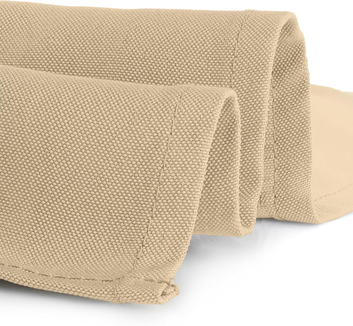 Gee Di Moda Square Tablecloth - 52 x 52 Inch Beige Table Cloth for Small Square or Round Tables - Heavy Duty Washable Fabric - for Buffet Table, Holiday Party, Dinner, Wedding & Baby Shower