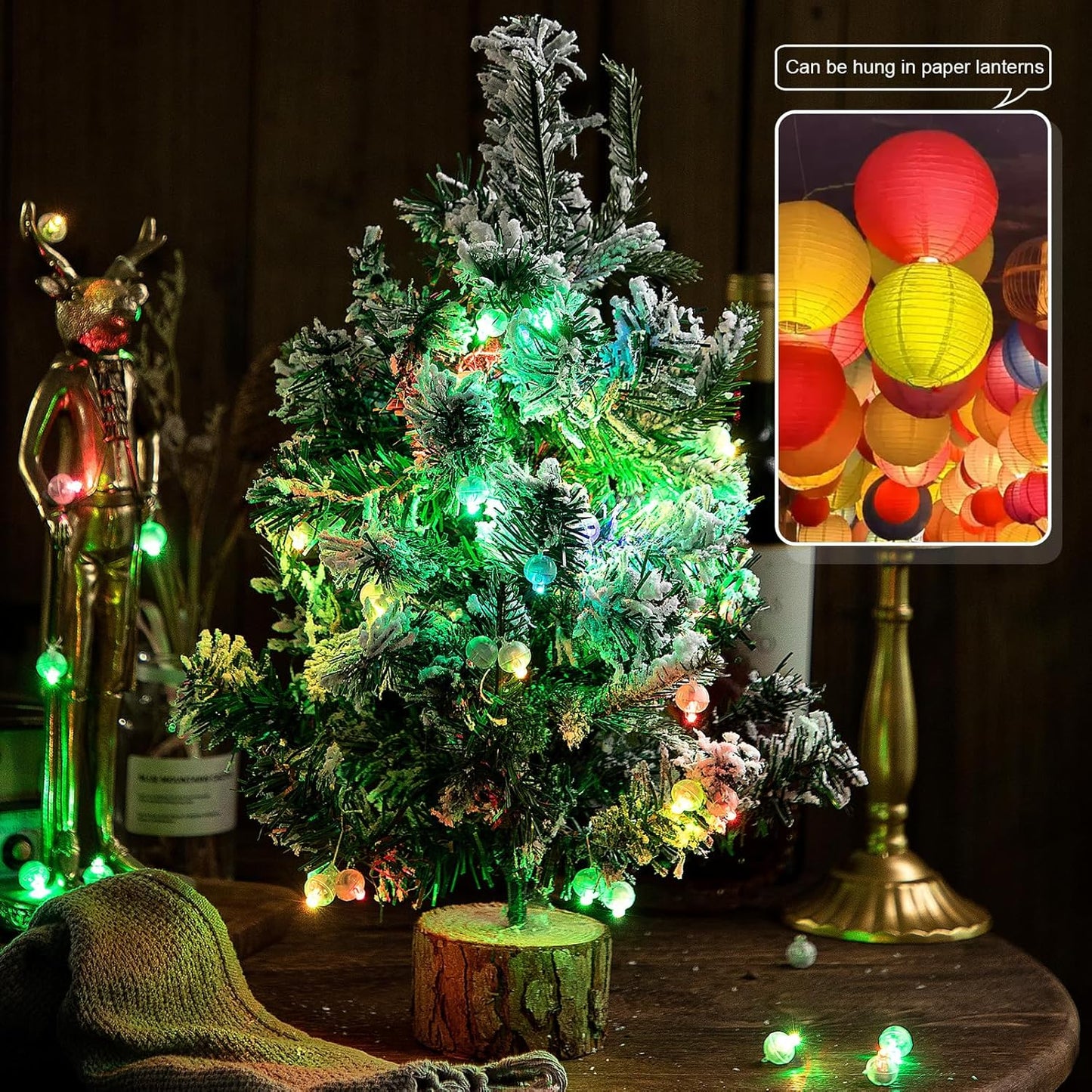 ZGWJ 200Pcs Mini Led Lights with Hooks, Long Standby Time Balloons Light, Mix Colors for Party Decorations, Paper Lantern Easter Eggs Birthday Wedding Halloween Christmas Decoration(Warm and Blue)