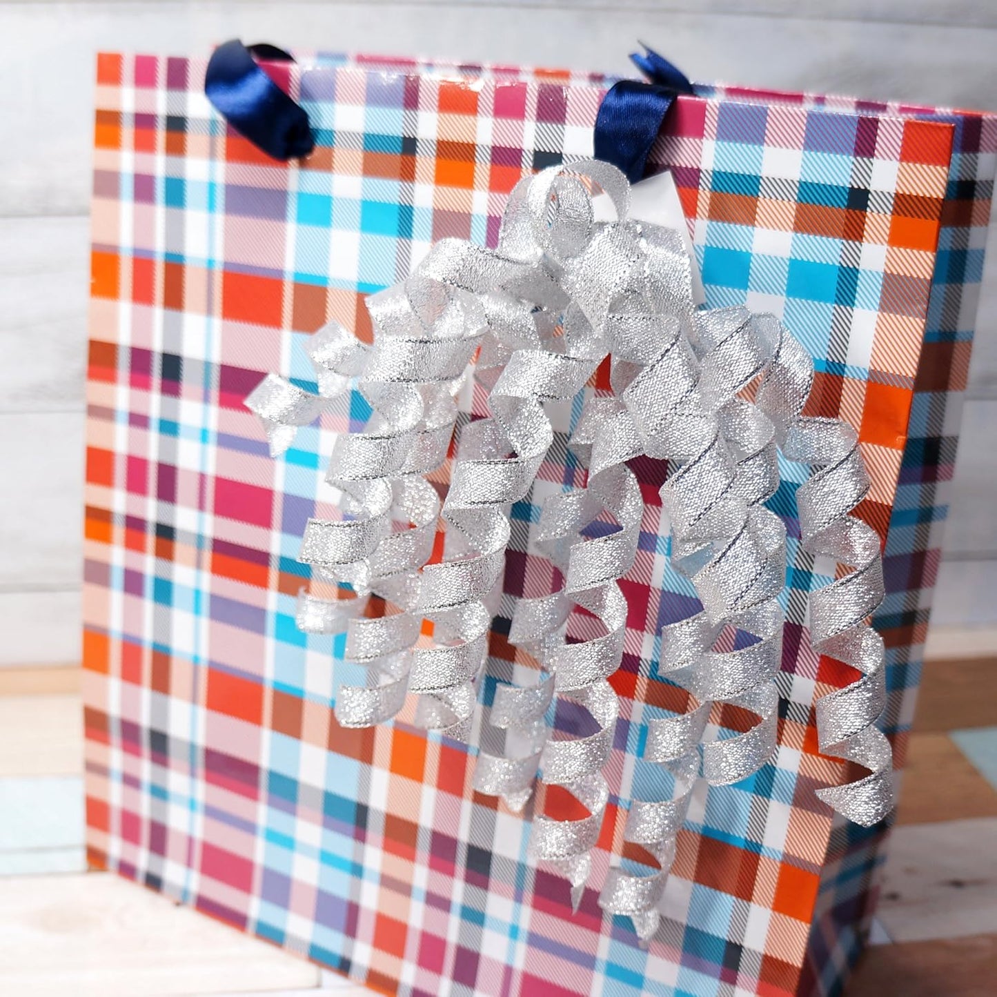 CT CRAFT LLC Silver Metallic Curly Ribbon Bow 6" Long x 6 Counts Gift Wrapping Pre-Tied Self-Adhesive Tab for Birthday Present Box Wine Bottle Baby Shower Party Christmas Hanukah