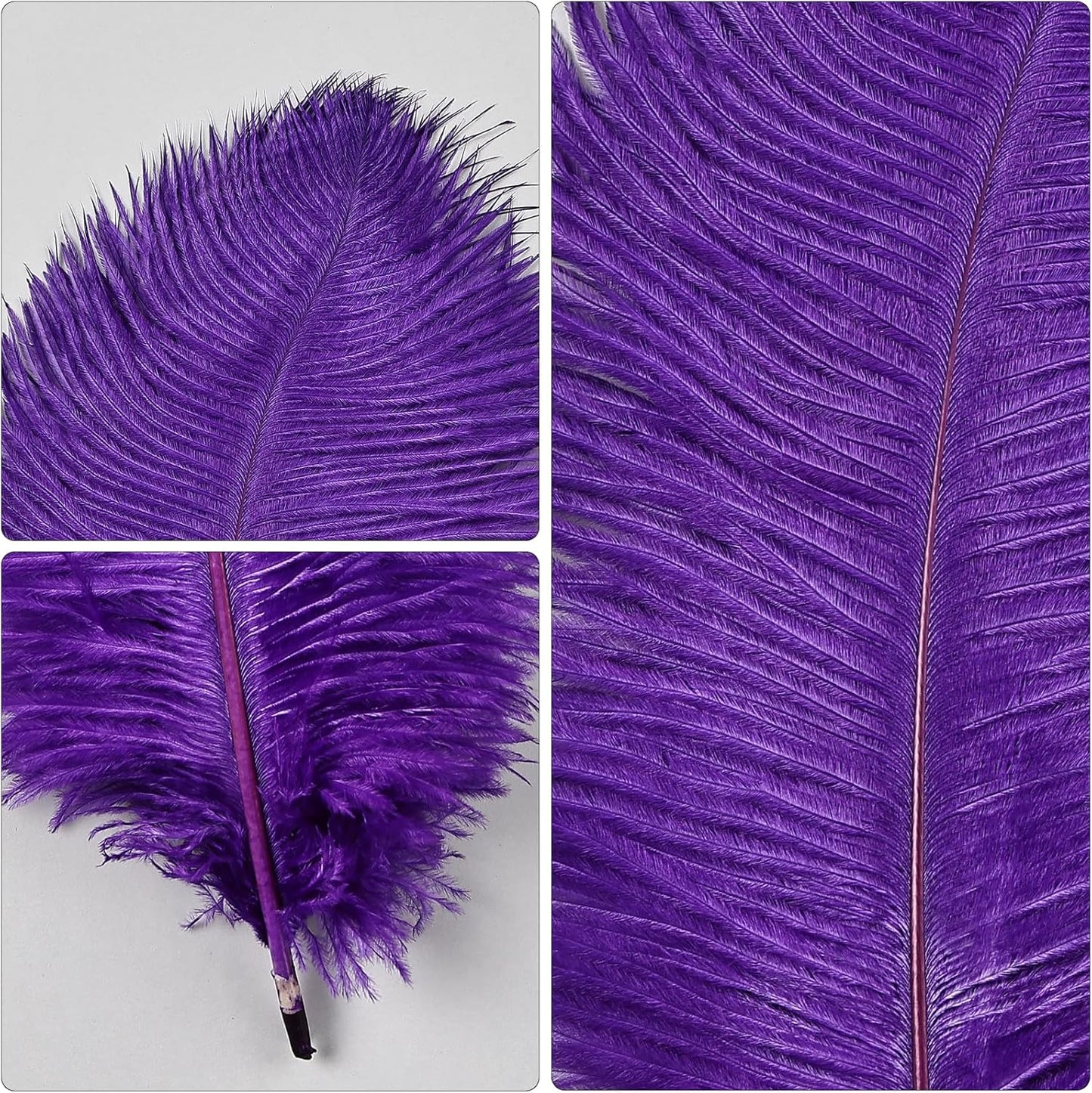 THARAHT 24pcs Purple Ostrich Feathers Natural Bulk 10-12Inch 25cm-30cm for Wedding Party Centerpieces Easter Gatsby and Home Decorate Ostrich Feather