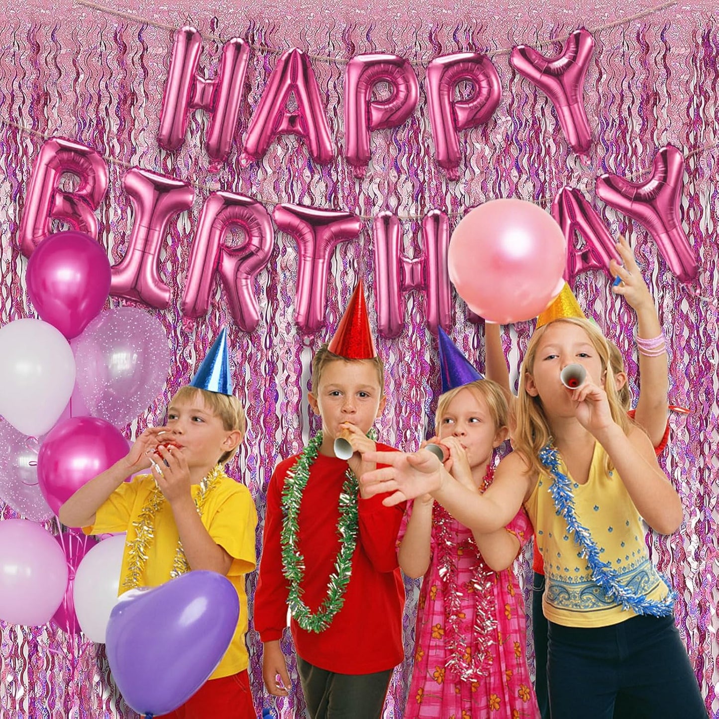 Tinsel Foil Fringe Curtains Wavy Backdrop for Parties Sparkle Metallic Wavy Foil Fringe Backdrop Curtain for Party Decorations Photo Booth Props for Birthday Graduation Wedding