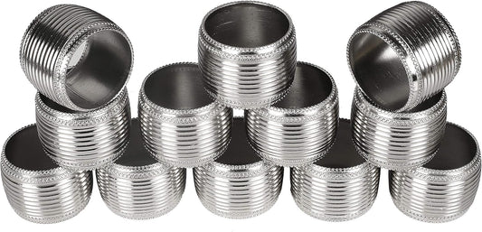 Silver Napkin Rings Set of 12 – Classic Metal Napkin Holders for Weddings, Dinner Parties, Family Gatherings, Holidays & Everyday Table Décor