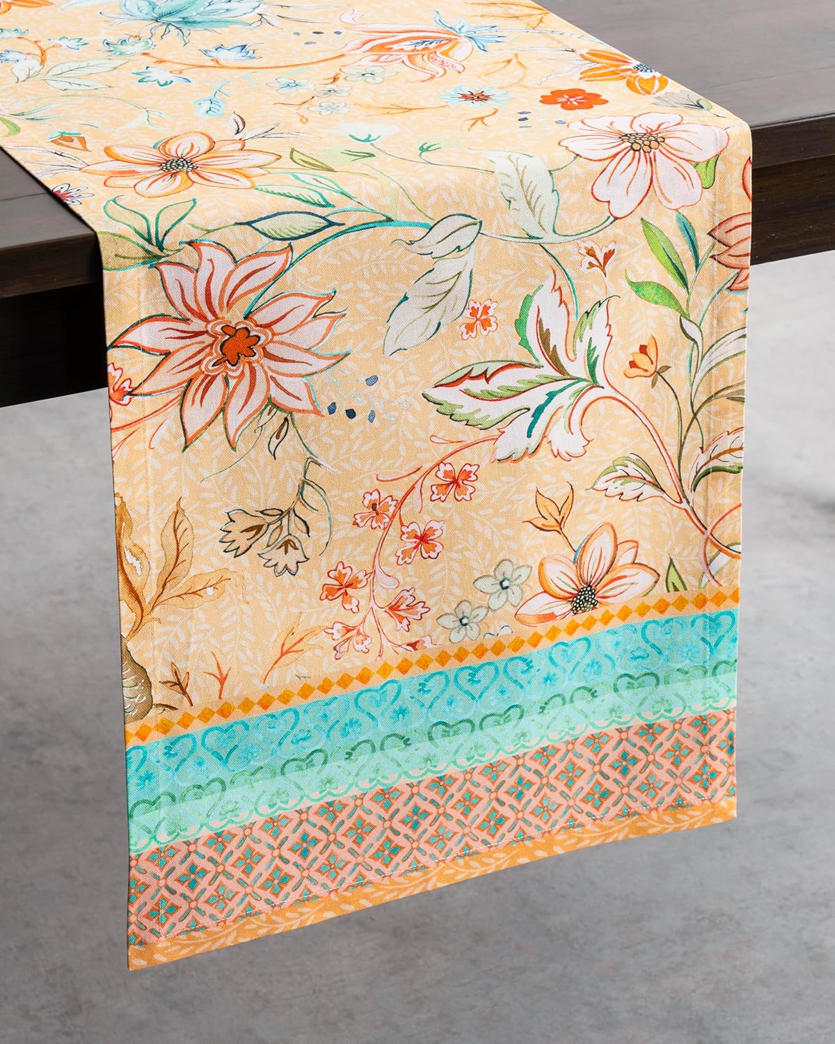 Maison d' Hermine Table Runner 100% Cotton Double Layer Table Runners 108 inches Long Decorative for Home Kitchen Dining Party Wedding Bridal Shower Spring Summer (Luxury Loft – Peach, 14.50" x 108")