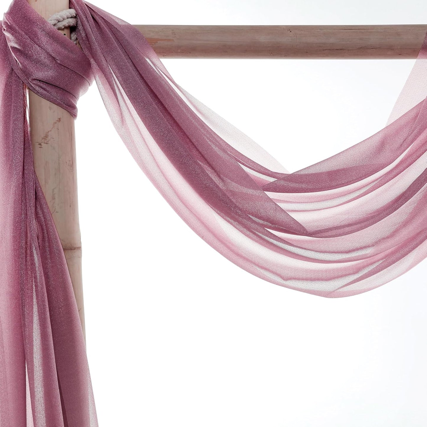 VDS Pack of 1 Panel (30 Inch X 40 Feet) Wedding Arch Draping Fabric Sheer Chiffon Fabric Drapery for Wedding Ceremony Reception Swag Backdrop Canopy Chuppah ARBO Altars Decoration (Mauva)