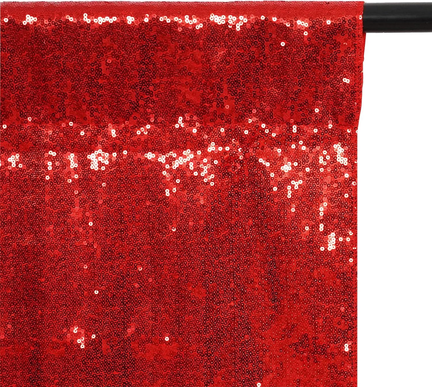 Poise3EHome 10Ft x 10Ft Red Sequin Backdrop, Glitter Thick Satin Sequin Background Drapes, Sequence Xmas Thanksgiving Backdrop for Wedding Party Holiday Festival Decor