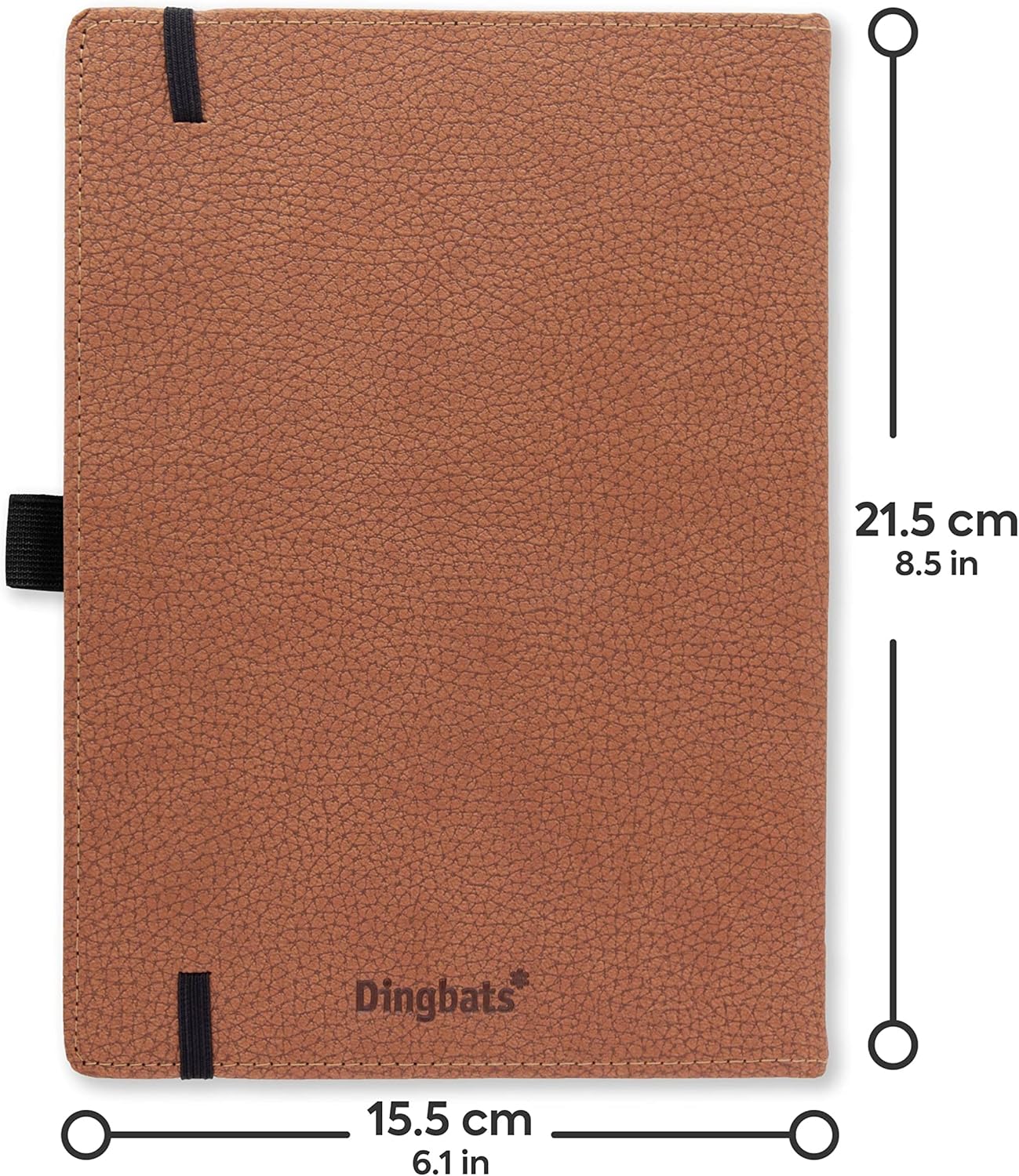 Dingbats* Wildlife Dotted Writing Journal Notebook A5 - Vegan Leather Hardcover - Ideal for Work, Travel - Pocket, Elastic Closure, & Bookmark