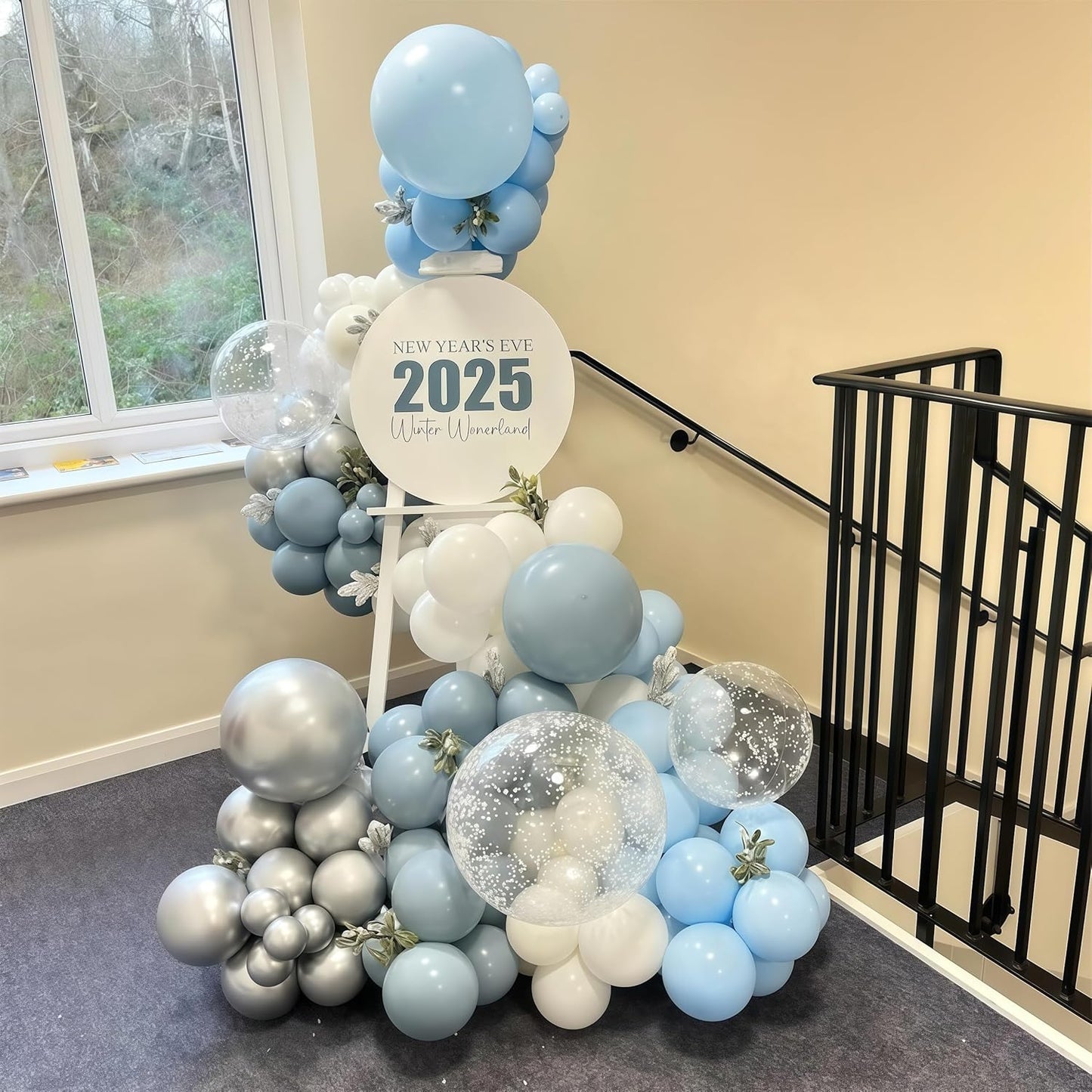 Winter Wonderland Balloons, 60PCS Blue White Snowflakes for Ice Wonderland Christmas Baby Shower Princess Theme Birthday Party Decorations Supplies