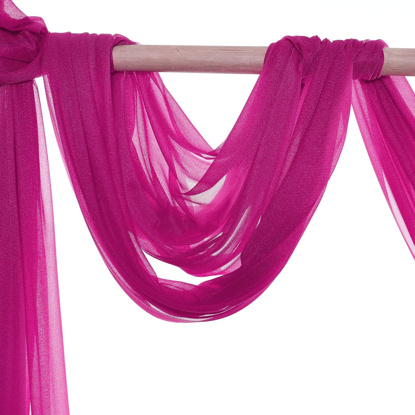 VDS Pack of 2 Panel (30 Inch X 40 Feet) Wedding Arch Draping Fabric Sheer Chiffon Fabric Drapery for Wedding Ceremony Reception Swag Backdrop Canopy Chuppah ARBO Altars Decoration (Magenta)