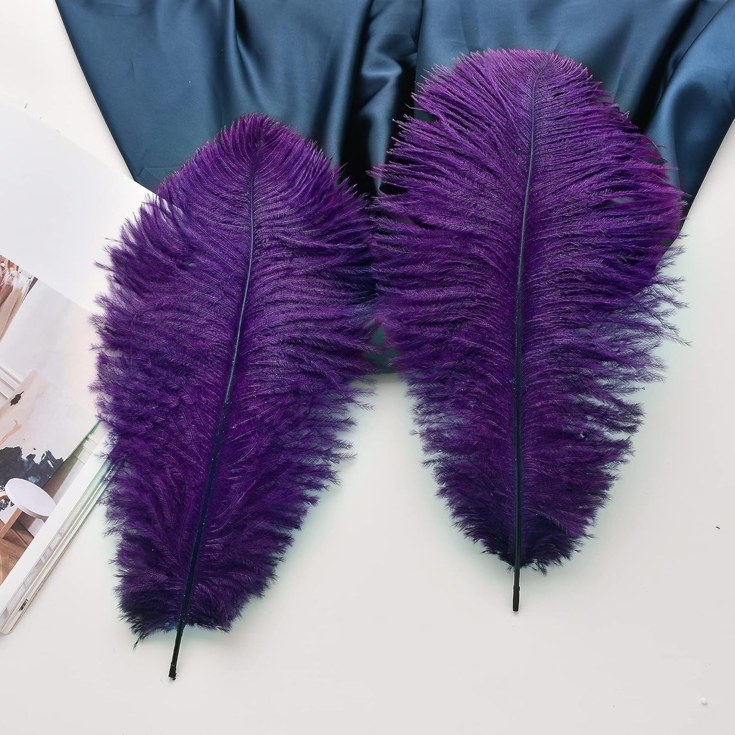 Ballinger Purple Ostrich Feathers Bulk - 24Pcs 10-12inch Feathers for Vase, Party Centerpieces Mardi Gras and Home Decor