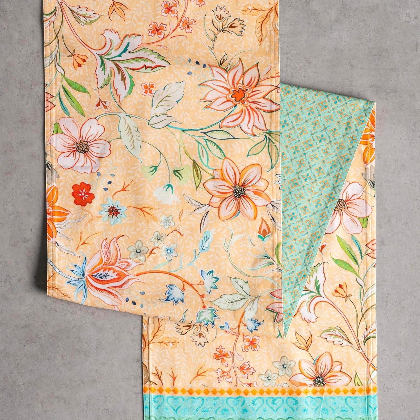 Maison d' Hermine Table Runner 100% Cotton Double Layer Table Runners 72 inches Long Decorative for Home Kitchen Dining Party Wedding Bridal Shower Spring Summer (Luxury Loft – Peach, 14.50" x 72")