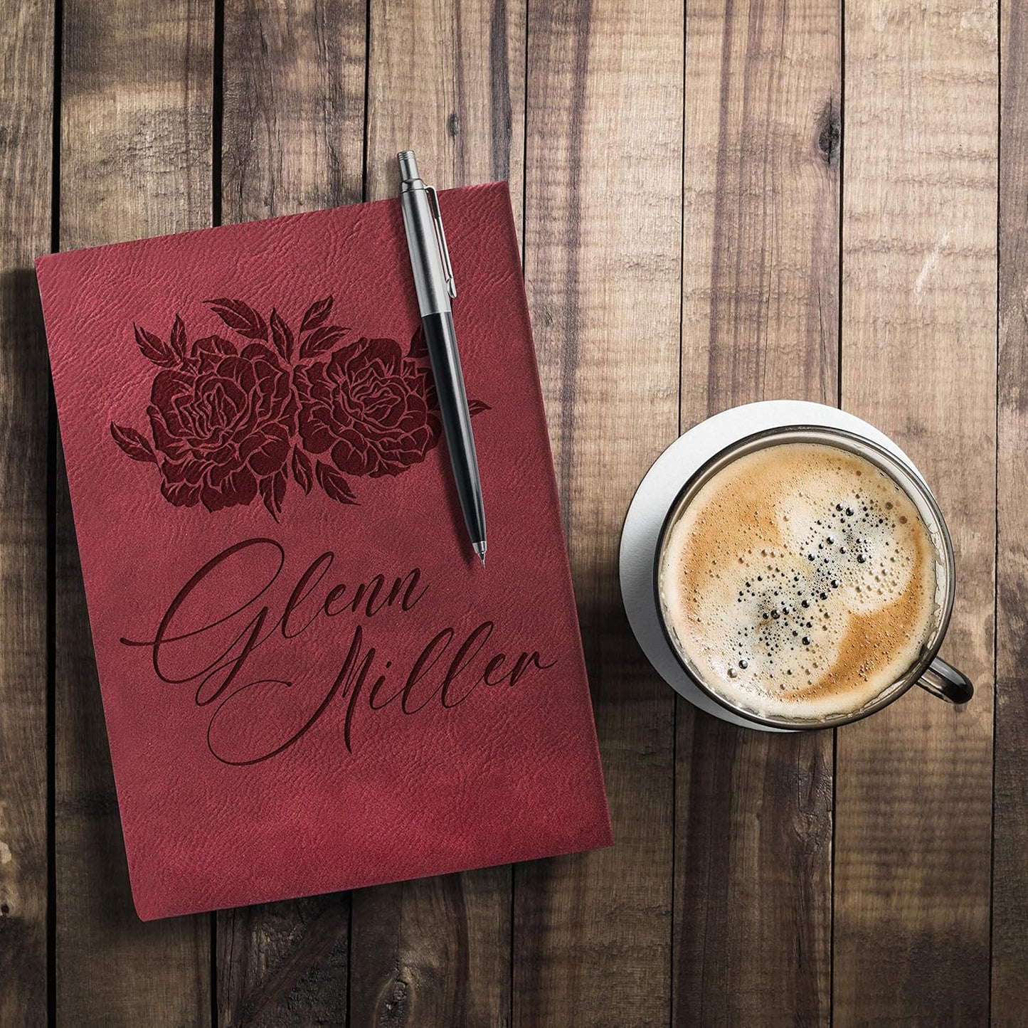 Personal Leather Journal Notebooks | 12 Design, 9 Color - Black | Journal for Women, Men - Custom Notebook to Write in - Diary for Girls, Women - Personalized Gift Idea for Girl, Boy, Mom and Dad