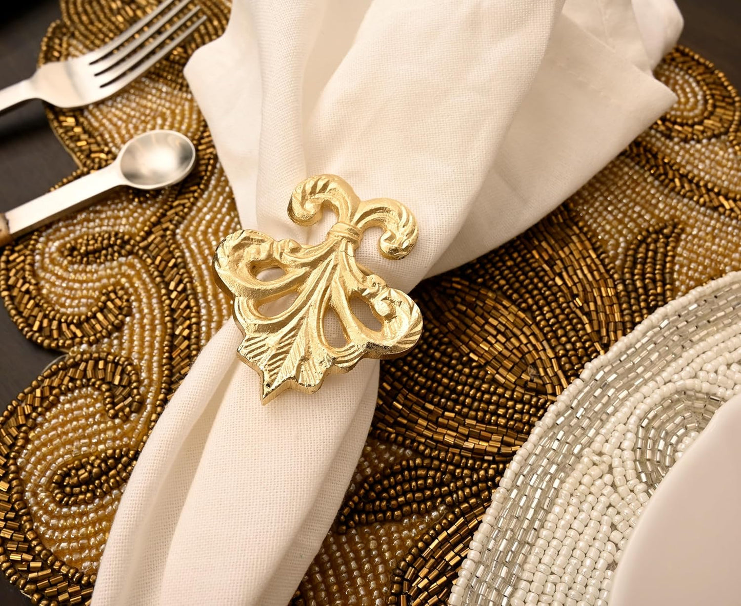 12-Pack Gold Napkin Rings - Shiny Metal Napkin Rings - Premium Lightweight Metal Napkin Holders for Elegant Dining, Weddings, Parties & Everyday Décor - ALPHA Living HOME