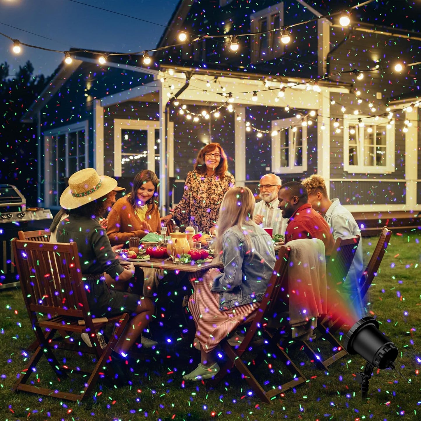 Christmas Laser Lights Projector Outdoor, AIRIVO 3 Color Motion Firefly Lights Projector, Moving Red, Green and Blue Star Light Waterproof with Remote Control for Garden,Home, Landscape