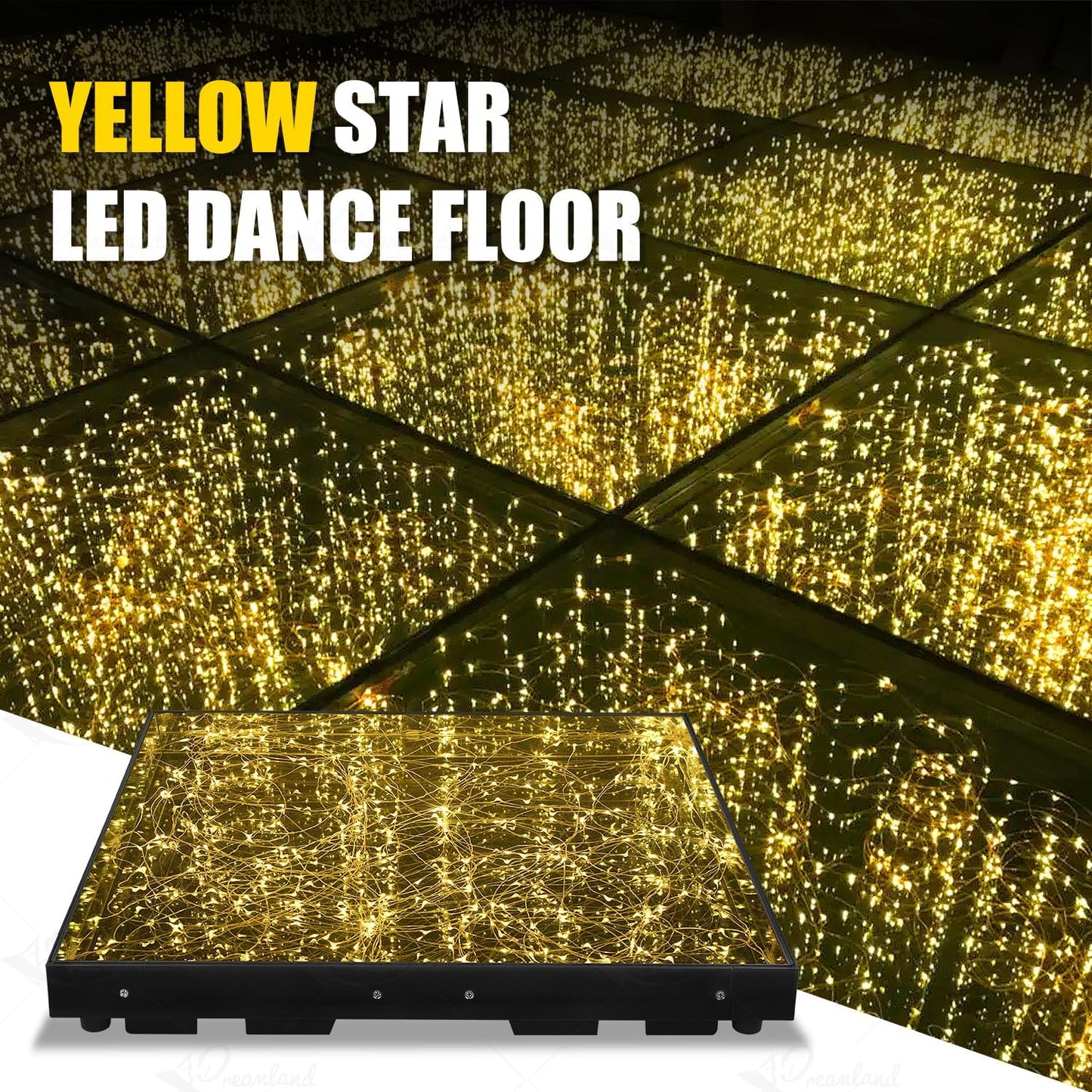 3D Mirror Gold Led Dance Floor Nightclub Decoration with Flight Case Wedding Party Dancing Floor 50x50cm Per Panel 25pcs