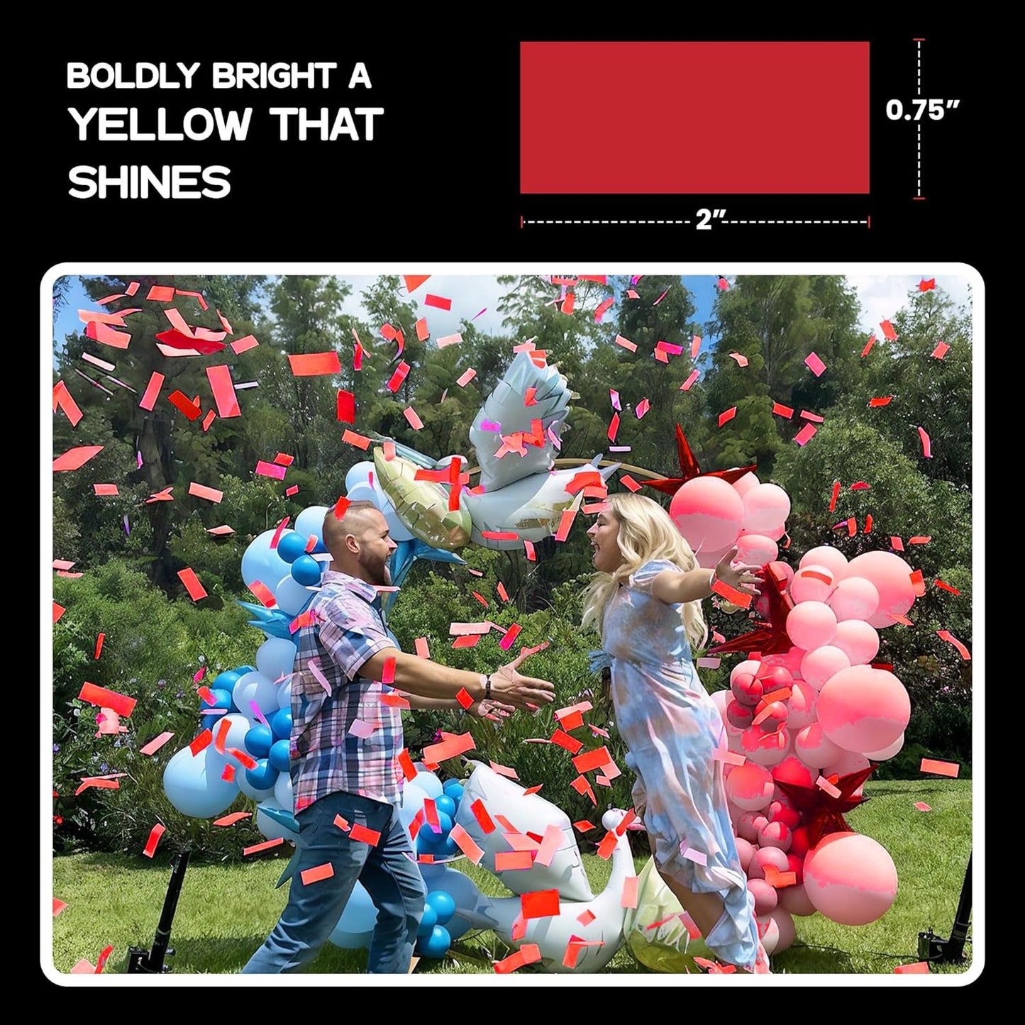 Red Biodegradable Confetti - Rectangular Tissue Paper Confetti for Cannon and Launcher use – Best for Gender Reveal, Live Parties, Concerts and Weddings - 20 lb, 320 oz