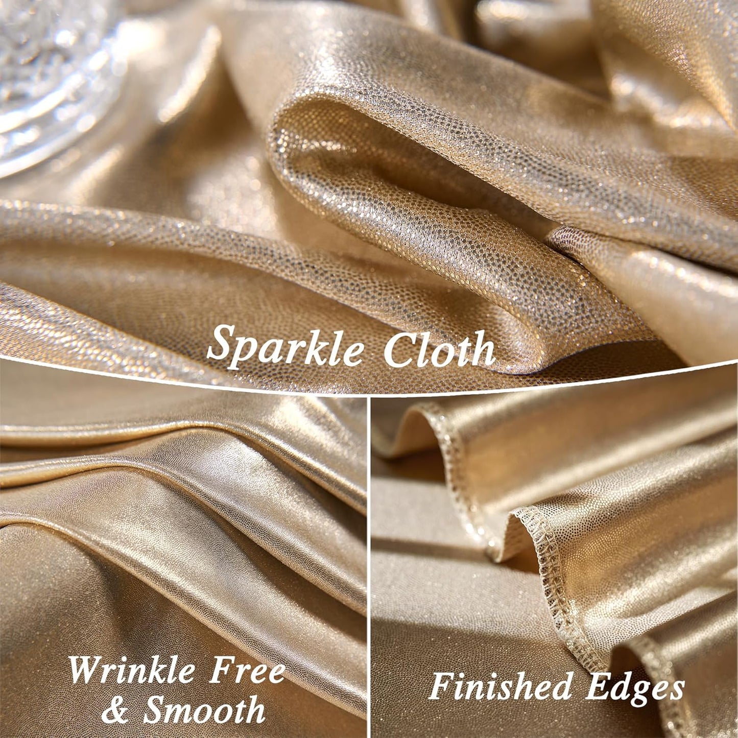 20ftx10ft Champagne Sequin Backdrop Curtain for Parties, 4 Panels Wrinkle Free Glitter Photo Backdrop Drapes Shimmer Back Drop Cloth for Wedding Birthday Christmas Photography Background