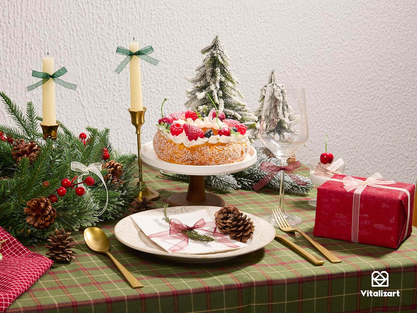 Vitalizart 3/8" x 30Yd Organza Ribbon Christmas Green Sheer Ribbons Set 10 Yd x 3 Rolls Handmade Eco-Friendly for Gift Wrapping Christmas Tree Crafts Bows Wedding Invitations Wreaths Wrap