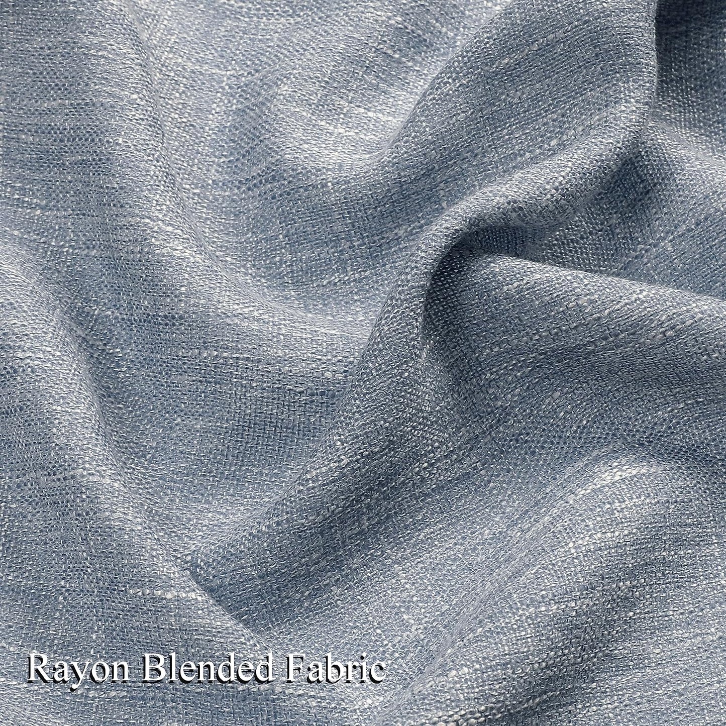 Vision Home Blue Pinch Pleated Semi Sheer Curtains Textured Light Filtering Window Curtains 108 inch for Living Room Bedroom Rayon Blend Chambray Blue Pinch Pleat Drapes with Hooks 2 Panels 40"Wx108"L