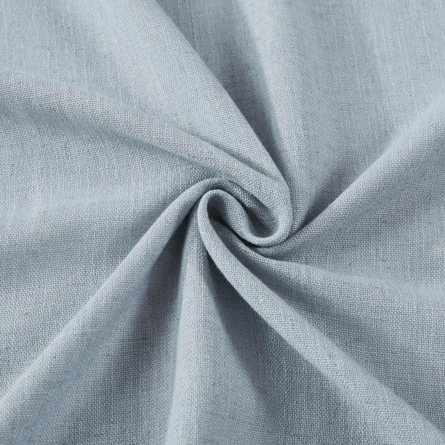 Vision Home Blue Grey Pinch Pleated Semi Sheer Curtains Textured Linen Blended Light Filtering Window Curtains 112 inch for Living Room Bedroom Pinch Pleat Drapes with Hooks 2 Panels 40" Wx112 L