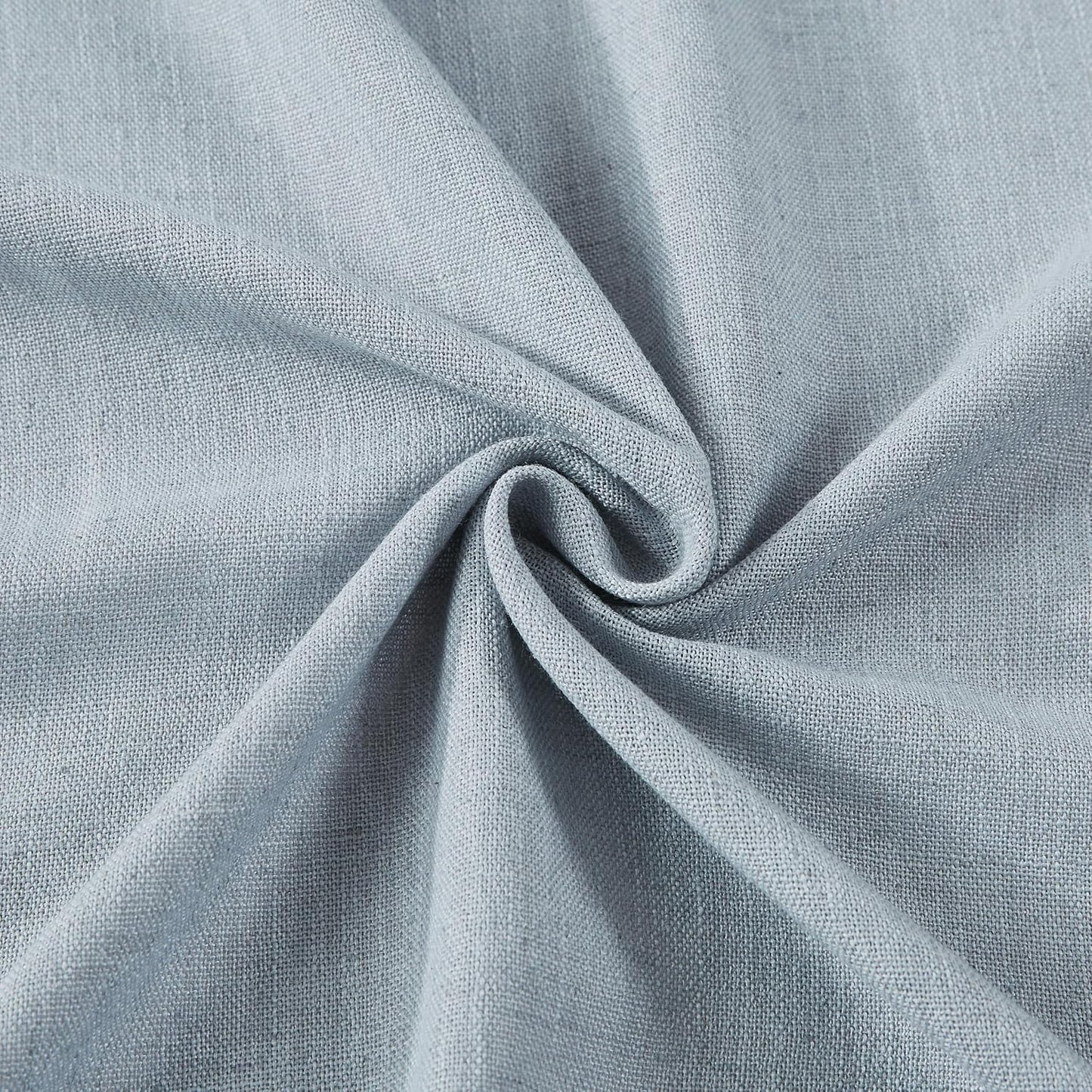 Vision Home Blue Grey Pinch Pleated Semi Sheer Curtains Textured Linen Blended Light Filtering Window Curtains 84 inch for Living Room Bedroom Patio Pinch Pleat Drapes with Hooks 1 Panel 60" Wx84 L