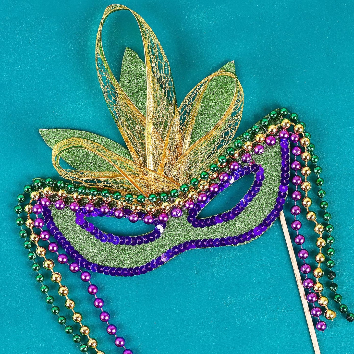 Mandala Crafts 8mm Faux Dark Gold Pearl Beads Roll - 20 Yards Strand of Fake Pearls Chain Garlands Spool String for Christmas Tree, Wedding, Party, Vases, DIY Decoration