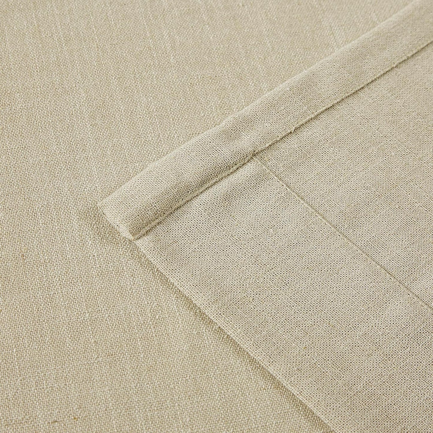 Vision Home Sand Pinch Pleated Semi Sheer Curtains Textured Linen Blended Light Filtering Window Curtains 90 inch for Living Room Bedroom Patio Pinch Pleat Drapes with Hooks 1 Panel 60" Wx90 L