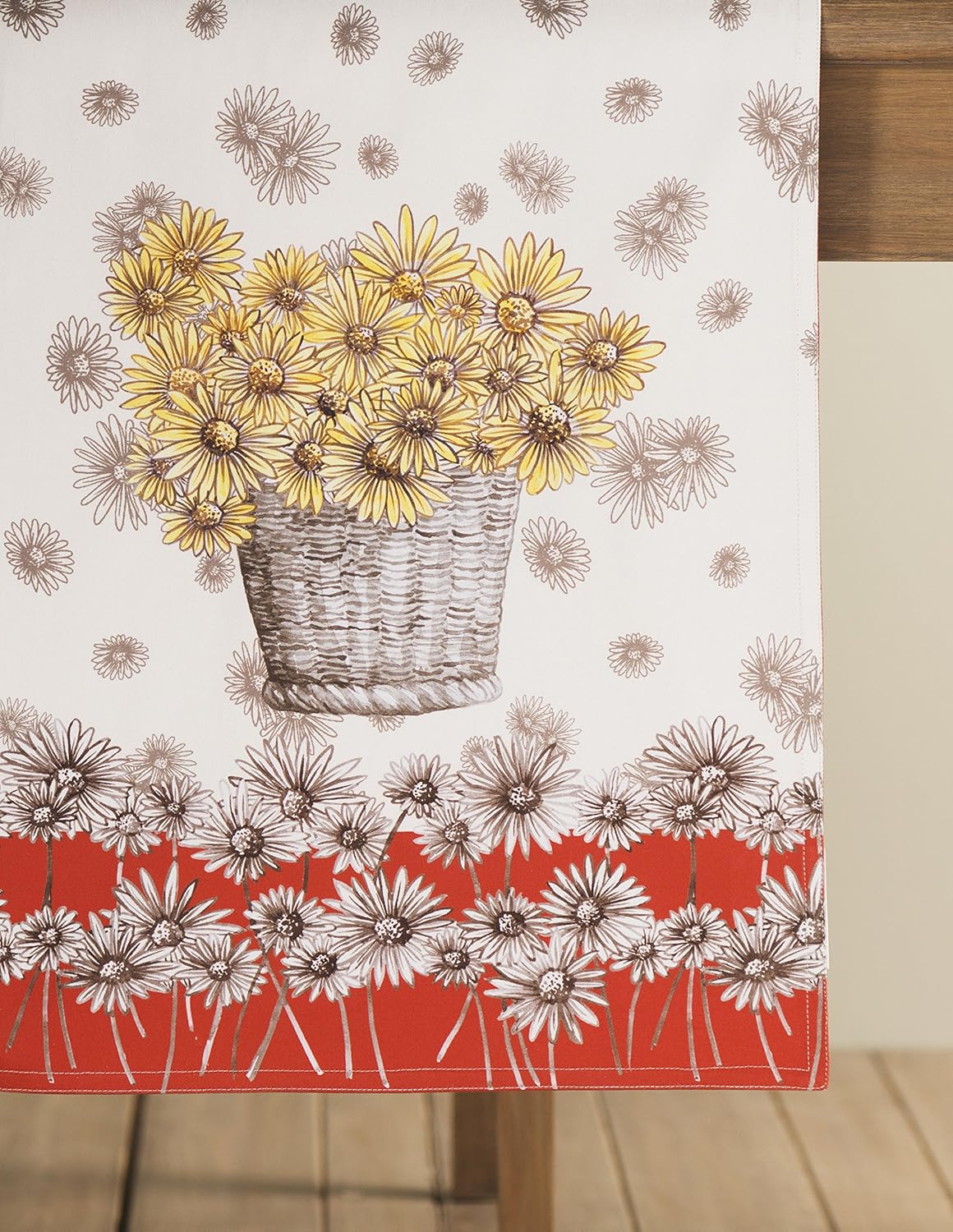 Maison d' Hermine Table Runner 100% Cotton Single Layer Table Runners 48 inches Long for Thanksgiving Christmas Decorations Home Kitchen Dining Party Wedding (Bagatelle, 14.5" x 48")