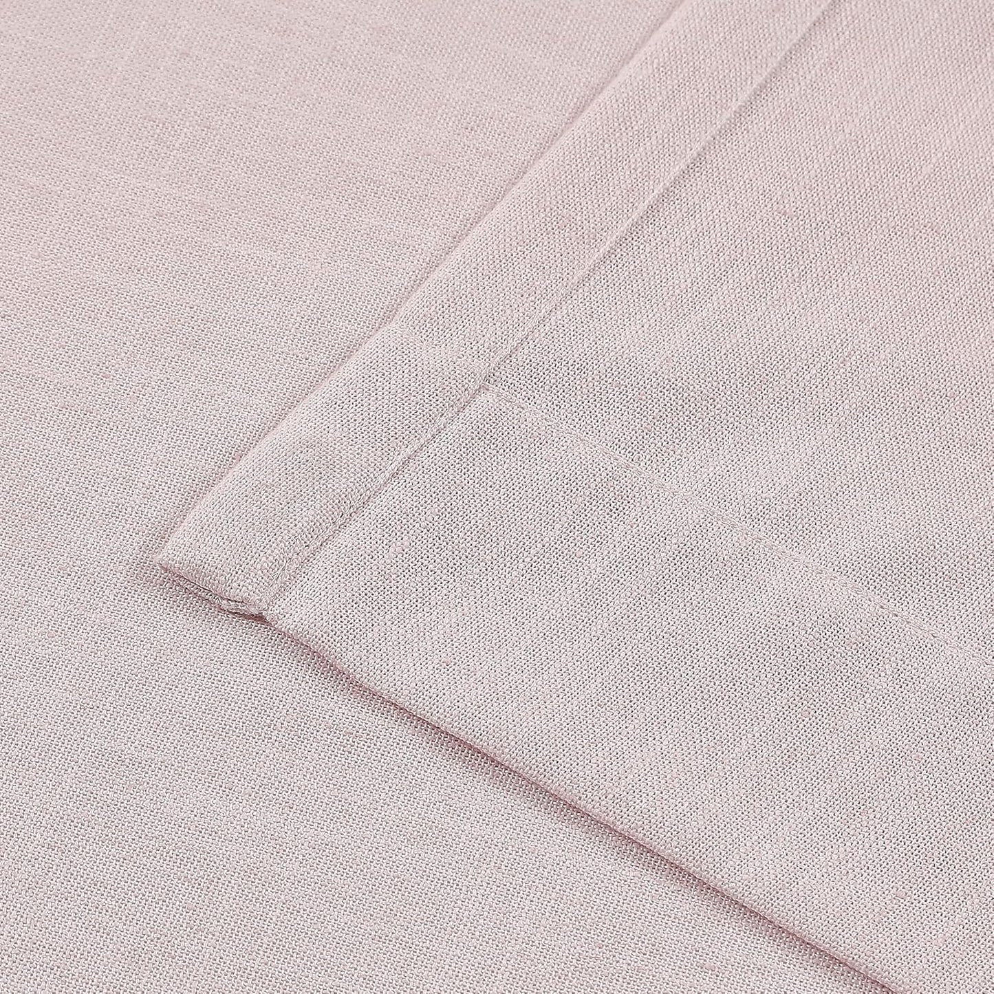 Vision Home Soft Pink Pinch Pleated Semi Sheer Curtains Textured Linen Blended Light Filtering Window Curtains 108 inch for Living Room Bedroom Pinch Pleat Drapes with Hooks 2 Panels 9ft 40" Wx108 L